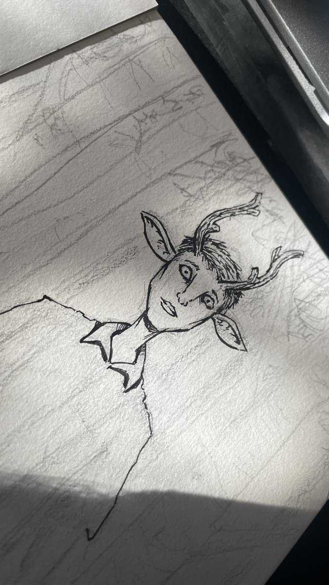 irogans's tweet photo. Inktober 2025 - DC

Out of the swamp and into the forest. Today’s drawing is from the Sweet Tooth comic made by Jeff Lemire. The main character, Gus, is a boy with deer-like features.

Day 5 prompt: Deer
Day 5 return: Gus - Sweet Tooth

Traditional https://t.co/z08RABGuKZ