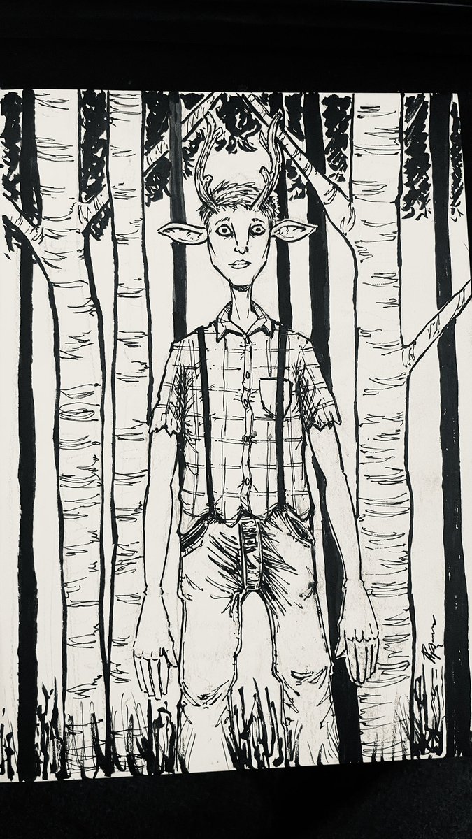 irogans's tweet photo. Inktober 2025 - DC

Out of the swamp and into the forest. Today’s drawing is from the Sweet Tooth comic made by Jeff Lemire. The main character, Gus, is a boy with deer-like features.

Day 5 prompt: Deer
Day 5 return: Gus - Sweet Tooth

Traditional https://t.co/z08RABGuKZ