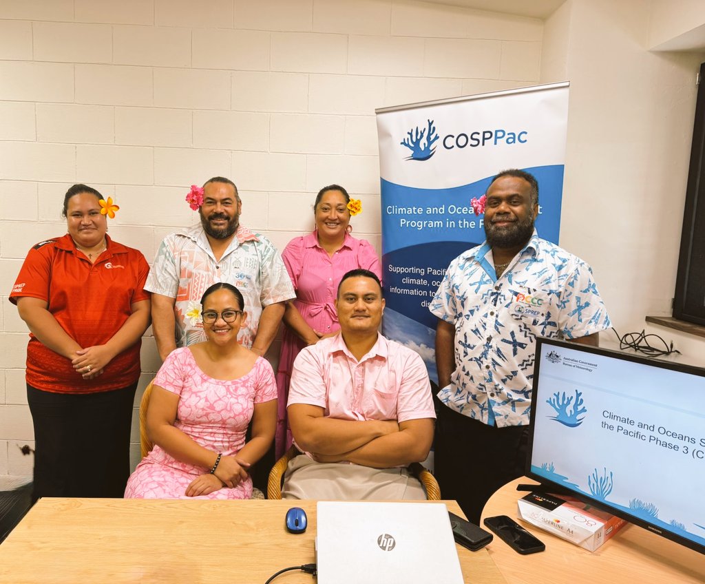 realPhilMalsale's tweet photo. SPREP- COSPPac new climatologist undergo a briefing with the COSPPac team this week. This includes COSPPac thematic areas, Seasonal predictions tools (SCOPIC, CliDE, CliDESc, ACCESS-S) and documentation, his Key Result Areas. and planning for next 12 months.
#COSPPac https://t.co/94V8PqWUnf