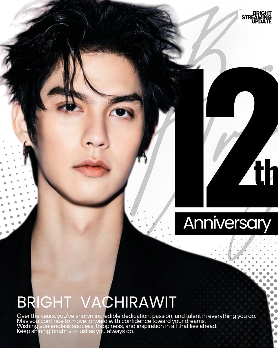 Congratulations on your debut 12th anniversary  🌟

Over the years, you’ve shown incredible dedication, passion, and talent in everything you do. May you continue to move forward with confidence toward your dreams. Wishing you endless success, happiness, and inspiration in all