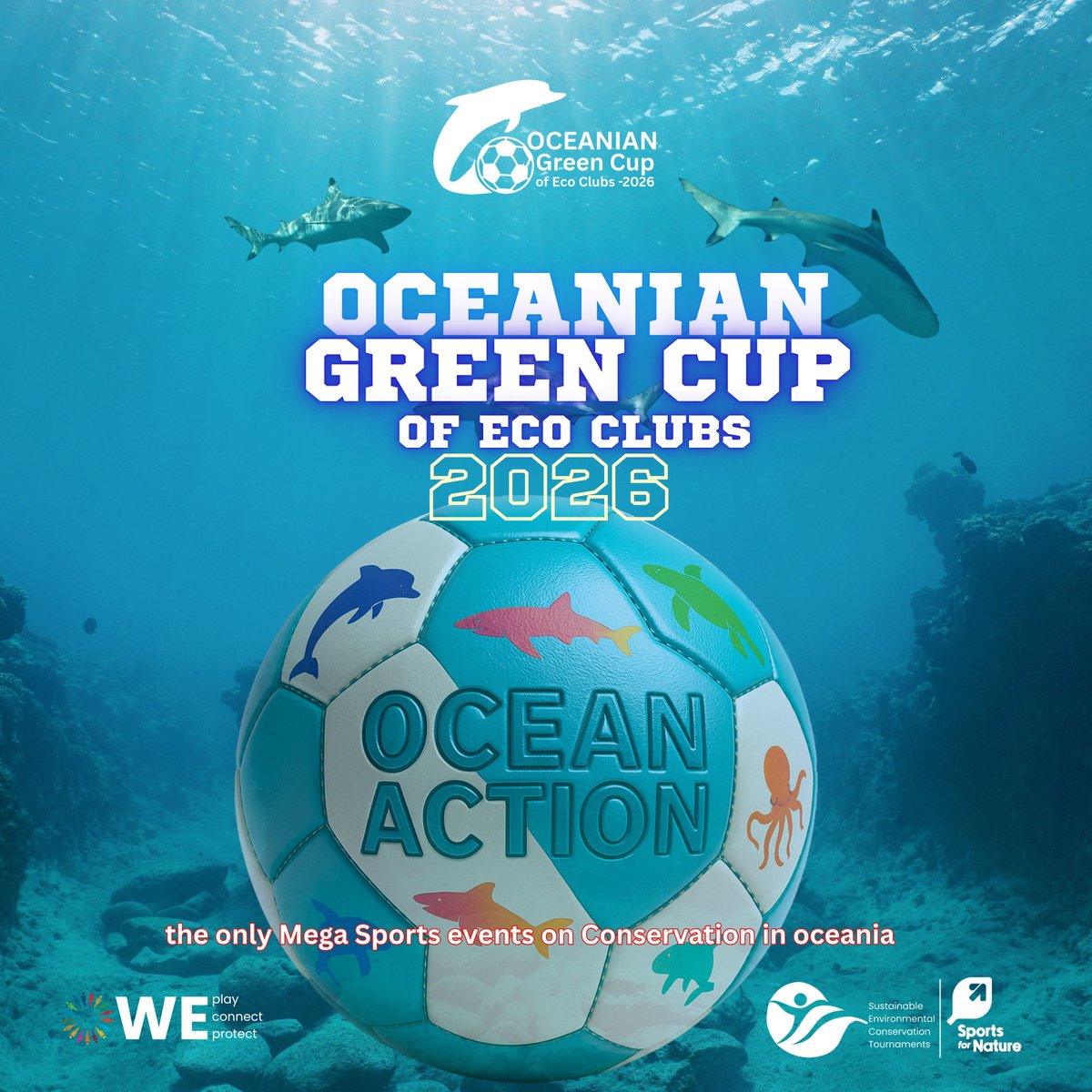 OceanGreenCup's tweet photo. Post caption:
🌊 From islands to oceans — the Oceanian Green Cup 2026 celebrates nature through sport!
Eco Football Teams unite for clean oceans, coral protection, and island resilience.
@IUCN @UNEP @iocmedia 
#OceanianGreenCup #BluePlanet #CleanOceans #SECOTO #SportsForClimate https://t.co/7YOT79ZWfZ