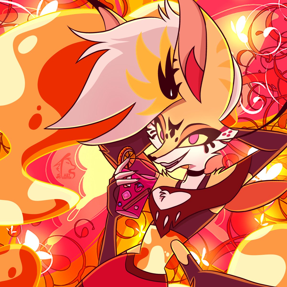 Hi guys! ¡Tomando un pequeño refresco!🍹🐝

~Having a little refreshment!🍹🐝

#HelluvaBoss #HelluvaBossFanart
#HelluvaBossQueenBee #vivziepop #illustration #digitalart #drawings #fanart