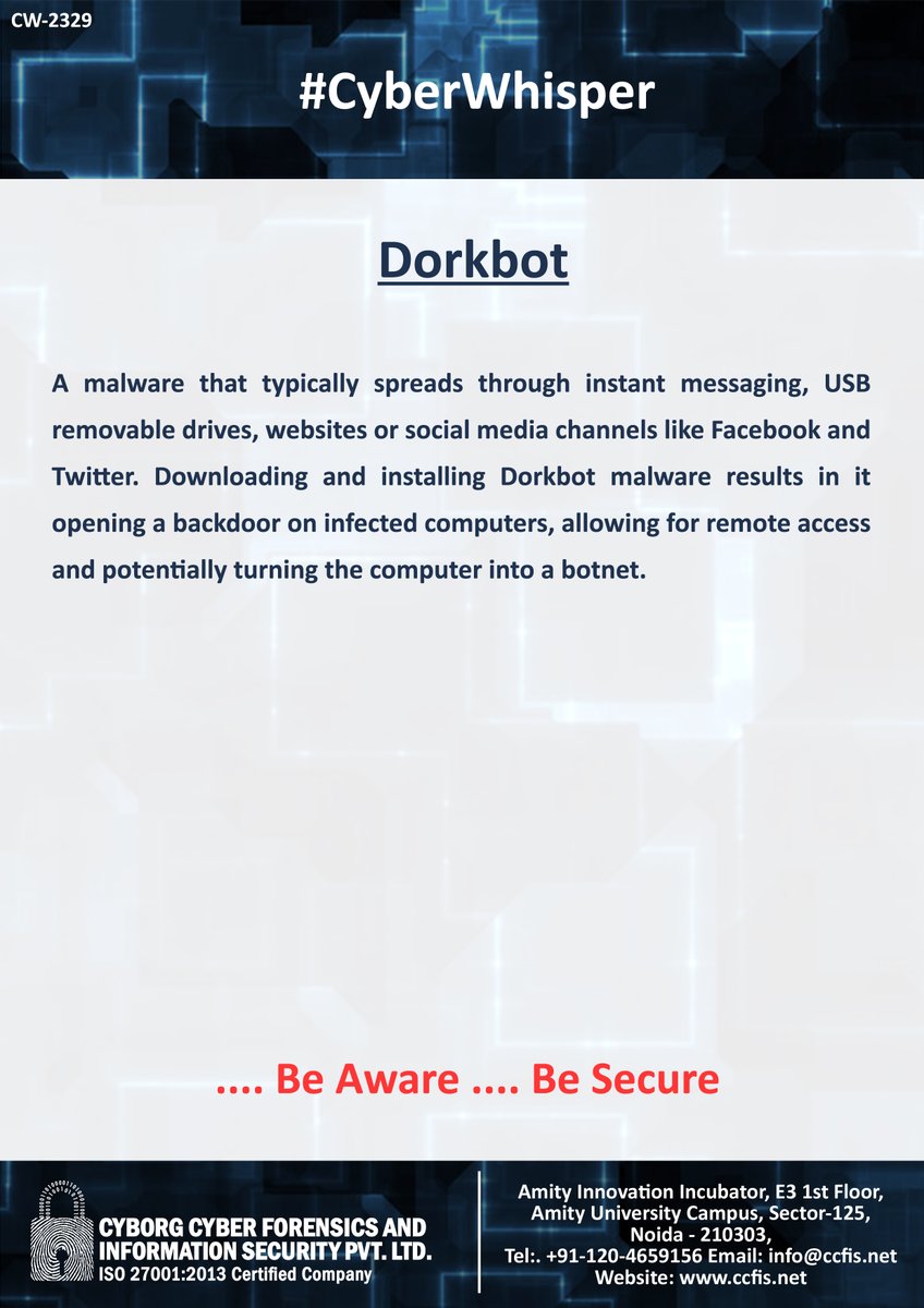 ccfis's tweet photo. #CyberWhisper #CyberSecurity #Dorkbot https://t.co/o6UsrjRVb3