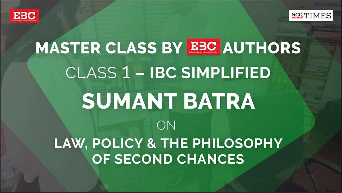 In the first episode of Masterclass with EBC Authors, Sumant Batra breaks down the philosophy behind India’s IBC. Watch now! [youtu.be/fbzU2OacZ-k?si…]

Buy his latest work here: ebcwebstore.com/product/corpor…

#SumantBatra #InsolvencyLaw #IBCSimplified #SecondChanceEconomy #LawAndPolicy