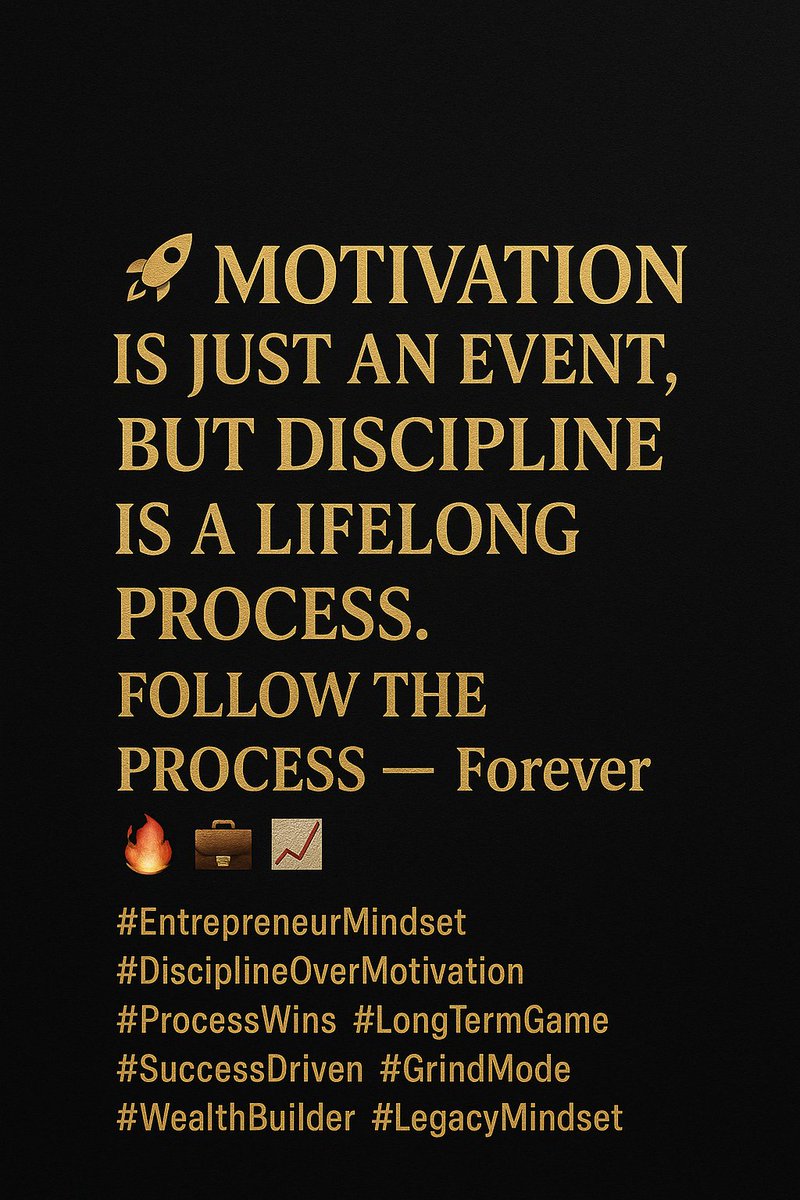 Intraday_GURU's tweet image. 🚀 Motivation is just an event,

but Discipline is a lifelong process.

Follow the process — Forever 🔥💼📈

#EntrepreneurMindset #DisciplineOverMotivation #ProcessWins #LongTermGame #SuccessDriven #GrindMode #WealthBuilder #LegacyMindset
#OptionsTrading 
#nifty #algo…