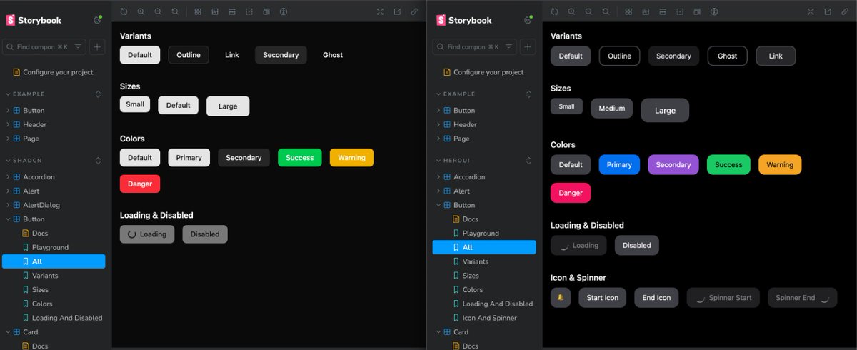 i_nicck's tweet photo. Day 270 &amp; 275 of #LearnInPublic 💡

🎨 Worked on shadcn &amp; heroui button core components for @cloak_ui 

🧩 Balanced shadcn’s minimal aesthetic with heroui’s vibrant design

#shadcn #heroui #devcommunity #hashnode #baseui #radixui #opensource #ui #components https://t.co/eah3WNybiE