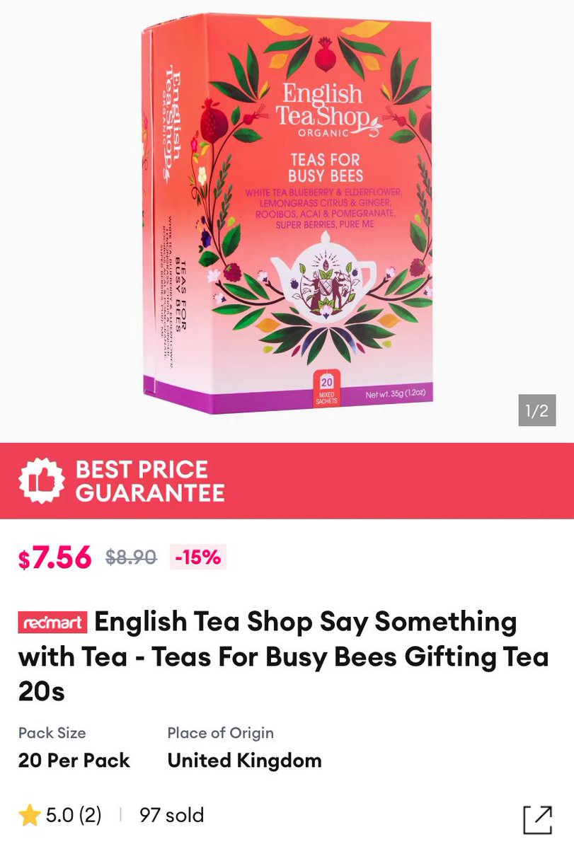 suzy20220916's tweet photo. #redmart
English tea shopが時々$3〜5位でセールしてて、これのバラエティボックスが特にオススメ!
ミックスハーブティーの名前がhappyとかbeautyとかなので、飲むだけで効果が表れる気がする(言霊 https://t.co/zMTHu9kE43