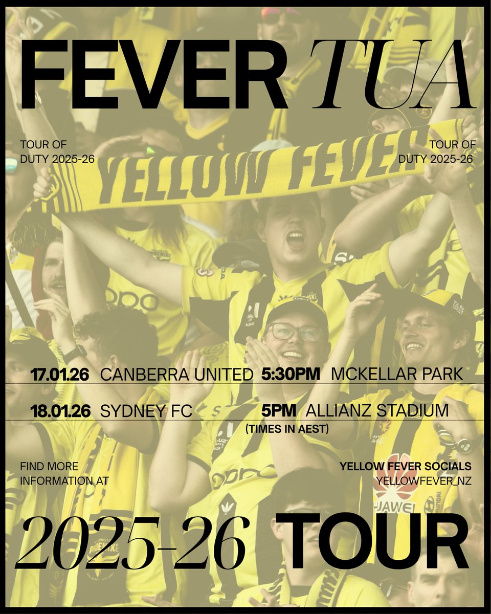 FEVER TUA 🔥✈️

Fever is going on Tour, come join us for Wellington Anniversary Weekend!

A trip to Canberra, Sydney, and the promise of an interesting train ride

First one back after too many years off, register your interest through the link.

forms.gle/CAQJYVuWfp61vq…