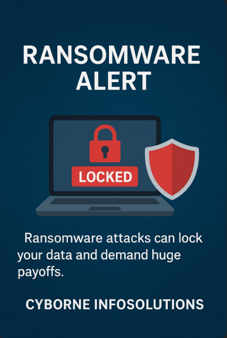 cybornetech's tweet image. 📷 Ransomware attacks can lock your data and demand huge payoffs.
Stay one step ahead with strong backups, multi-layered security, and expert guidance.
Email: hello@cyborne-tech.com
Website: cyborne-tech.com
Contact: 9891002302
#CyberSecurity #RansomwareProtection #Stay