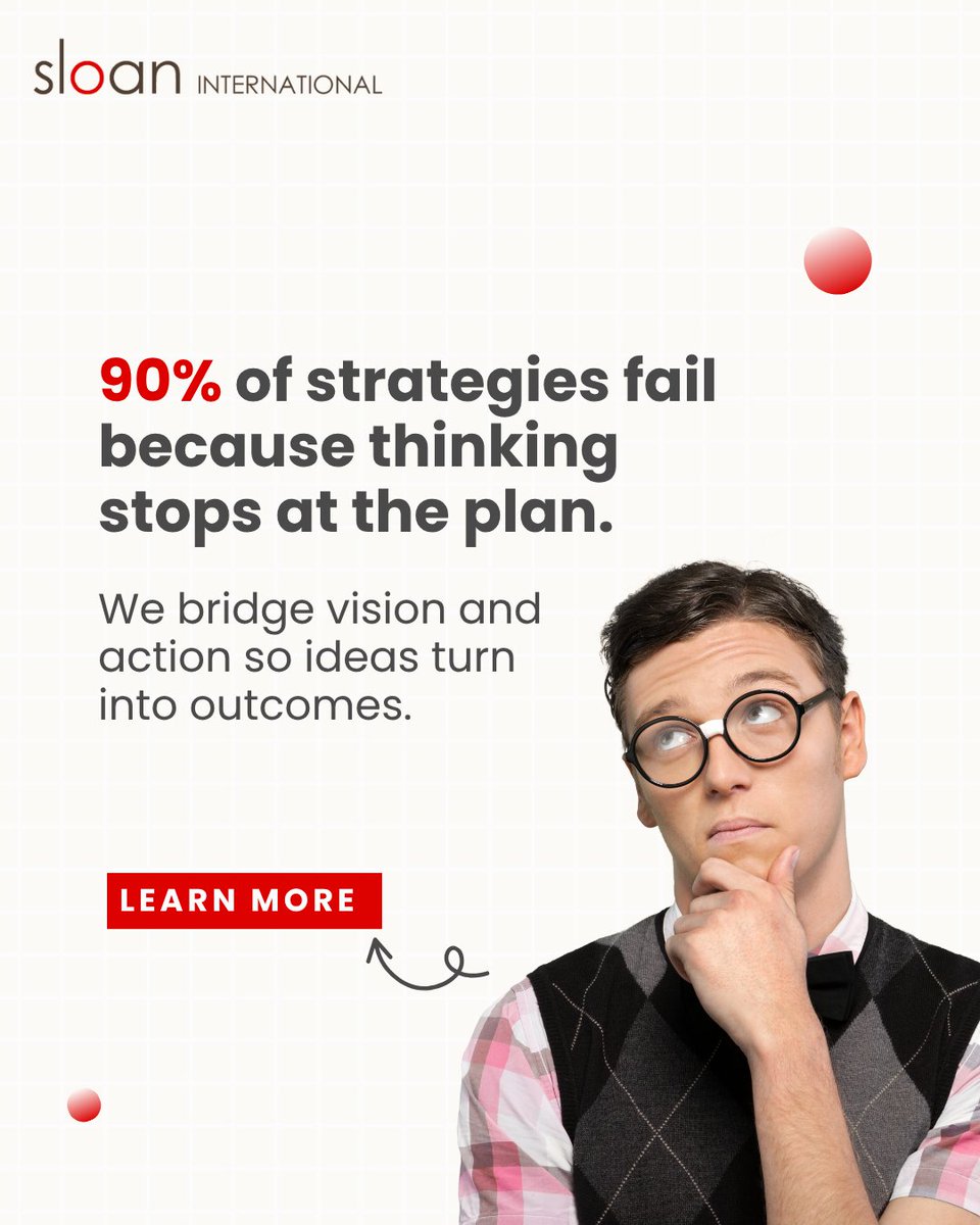 JuliaASloan's tweet image. The issue isn’t usually poor ideas—it’s often the absence of strategic thinking. At Sloan International, we focus on bridging the gap between vision and action so that strategies succeed beyond the boardroom.

sloaninternationalconsulting.com/services/
*
*
#StrategicThinking #LearningLabs