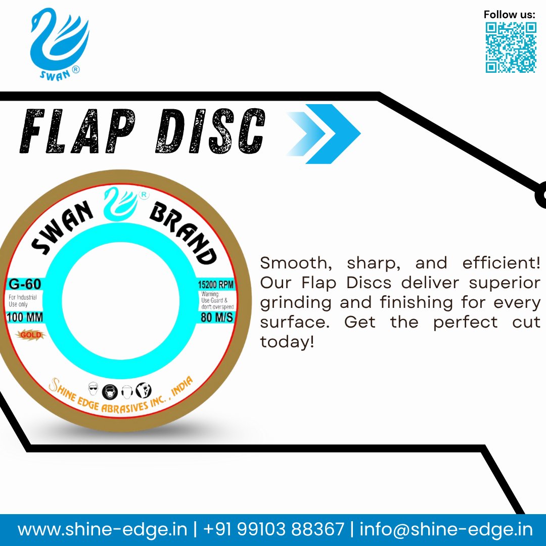 MridulSing33960's tweet image. 🔧 Smooth. Sharp. Reliable.

Get perfect cuts with SWAN Brand Flap Discs by Shine Edge Abrasives!
📩 info@shine-edge.in
🌐 shine-edge.in
📞 +91 99103 88367
#FlapDisc #ShineEdge #GrindingTools #Abrasives #Metalwork #IndustrialTools #MadeInIndia #SurfaceFinishing