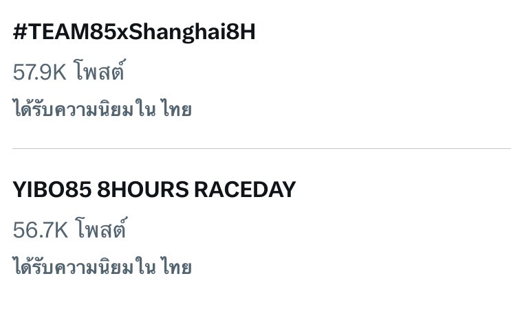 เทรนกันตั้งแต่ 8 โมง ทุกคนเก่งมาก ไม่ติดอันดับก็ให้มันรู้ไป 5555555555555555 เทรนจนแอคปลิว แอคหน่วงกันไปหมด 

YIBO85 8HOURS RACEDAY
#TEAM85xShanghai8H