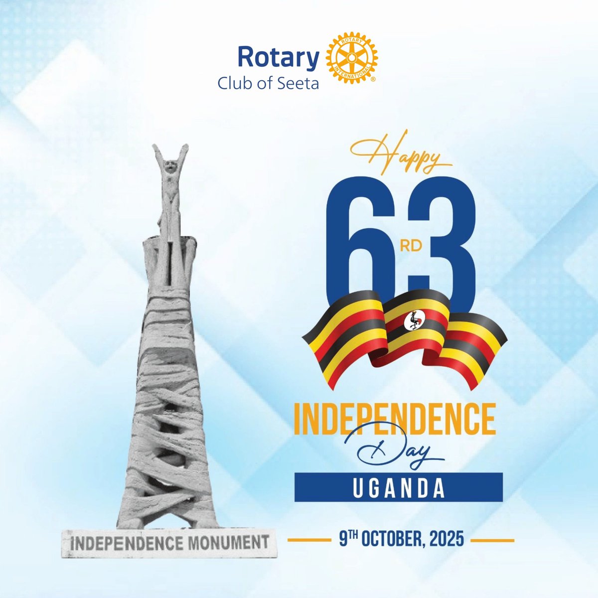 Happy Independence to all, please don't bounce at Ridars this week as we celebrate our mother land. 
#RotaryEyamba
#TheRidarz
#RCSeeta