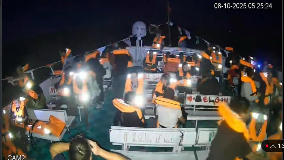 URGENT: The Freedom Flotilla Conscience, carrying aid and ~100 doctors and journalists from 25 countries is being INTERCEPTED. 

“The Israelis are here.”

A helicopter is directly overhead and they have been by encircled by Israeli naval ships off the coast of Egypt.