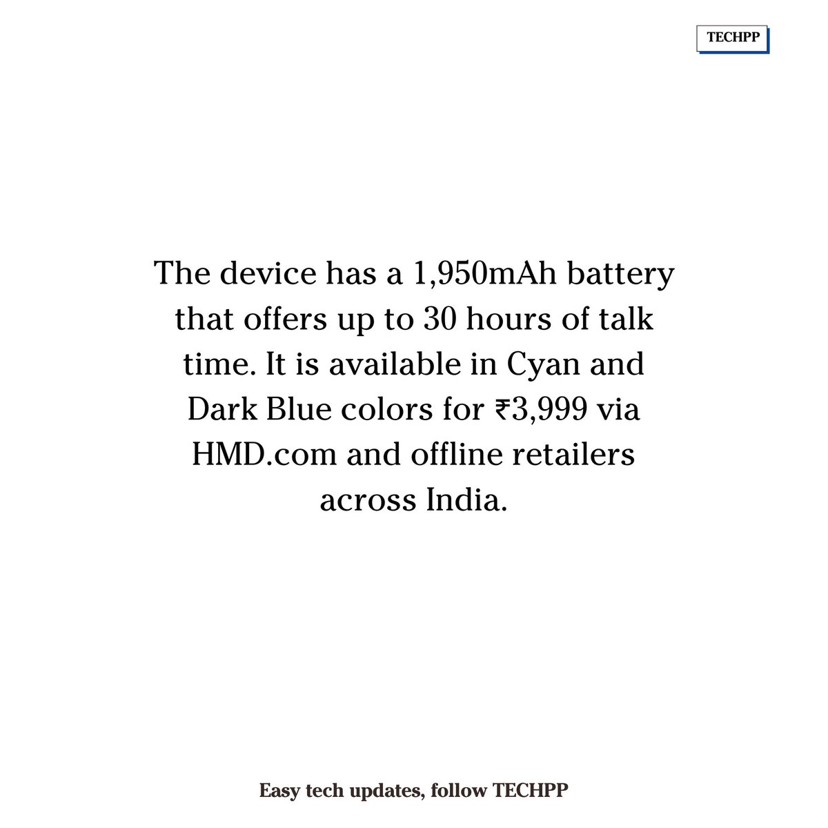 techpp's tweet image. HMD Touch 4G hybrid phone launched in India at ₹3,999

#HMD #Touch4G #FeaturePhone #4G