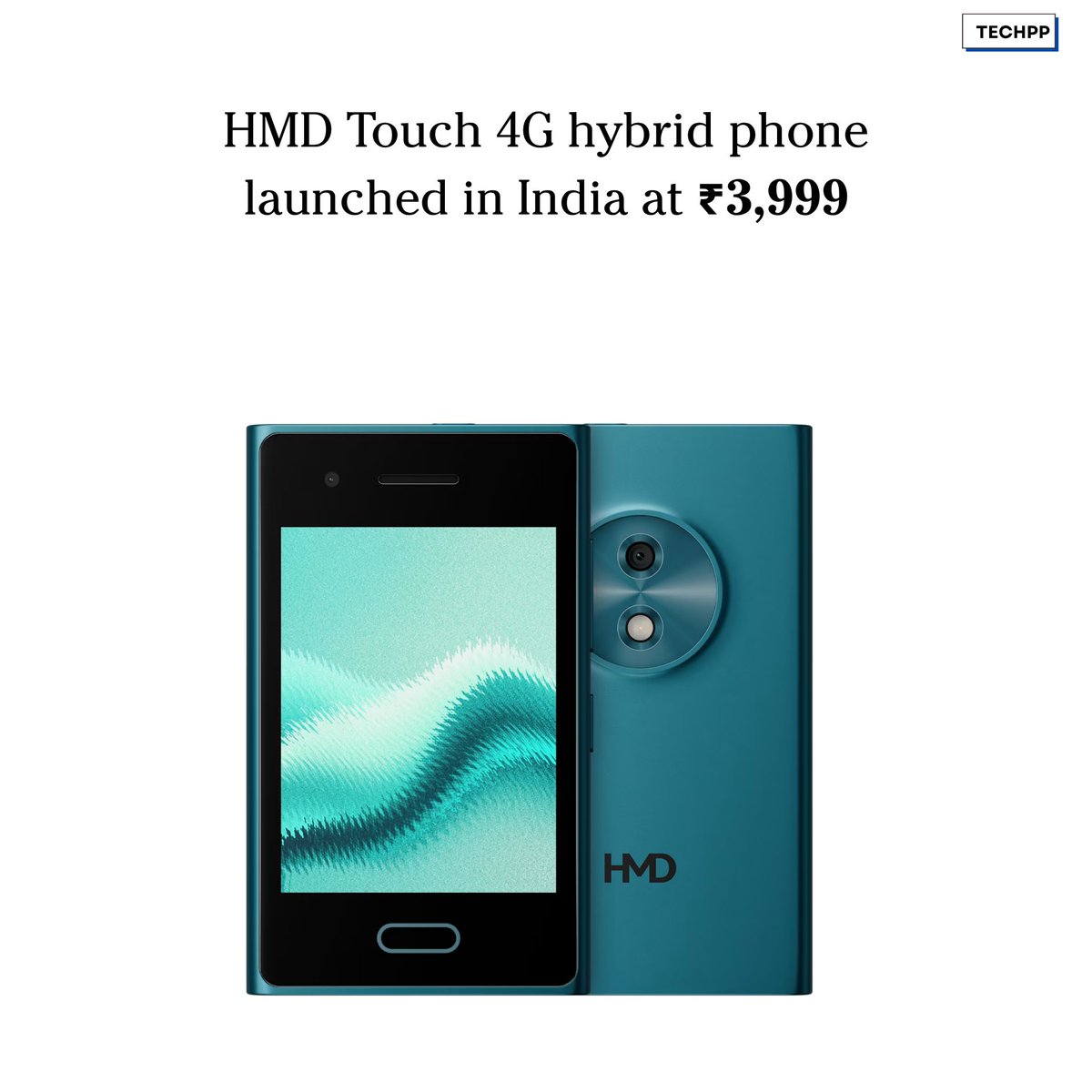 techpp's tweet image. HMD Touch 4G hybrid phone launched in India at ₹3,999

#HMD #Touch4G #FeaturePhone #4G