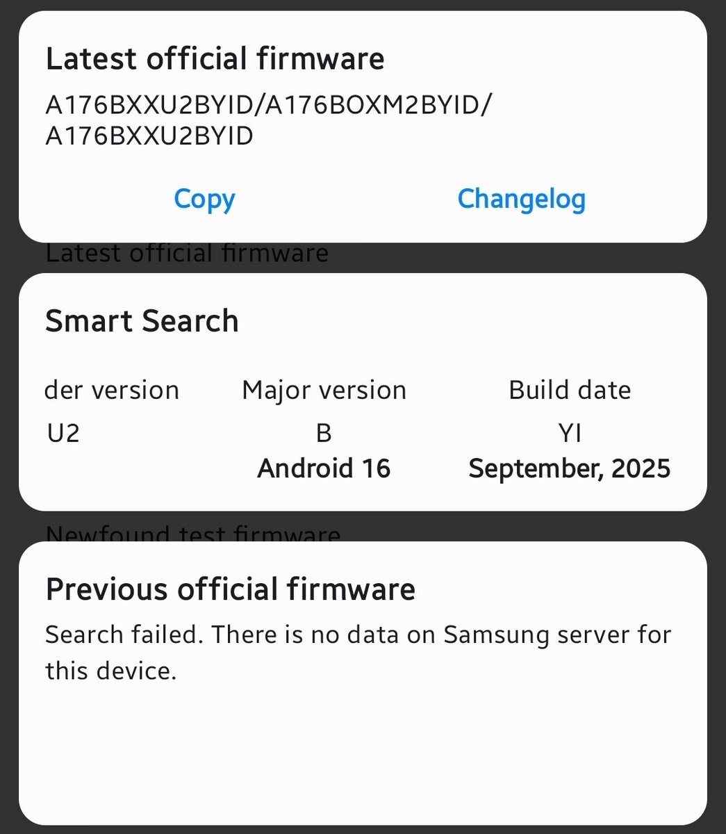 Koram_Akhilesh's tweet image. 🚨 Galaxy A17 users!

One UI 8 (Android 16) stable update for Galaxy A17 (A176B) is now live in Europe 🇪🇺

📌 Build info: 
A176BXXU2BYID/A176BOXM2BYID/A176BXXU2BYID

#OneUI8 #GalaxyA17 #Samsung