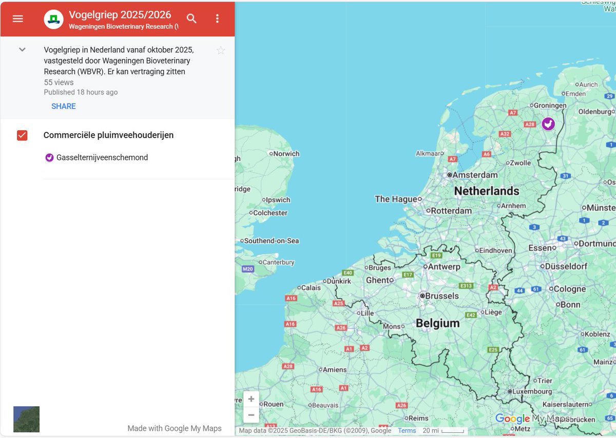 An outbreak of HPAI has been confirmed on a broiler breeder farm in Drenthe Province, the Netherlands.

Read more at: beaconbio.org/en/report/?rep…
