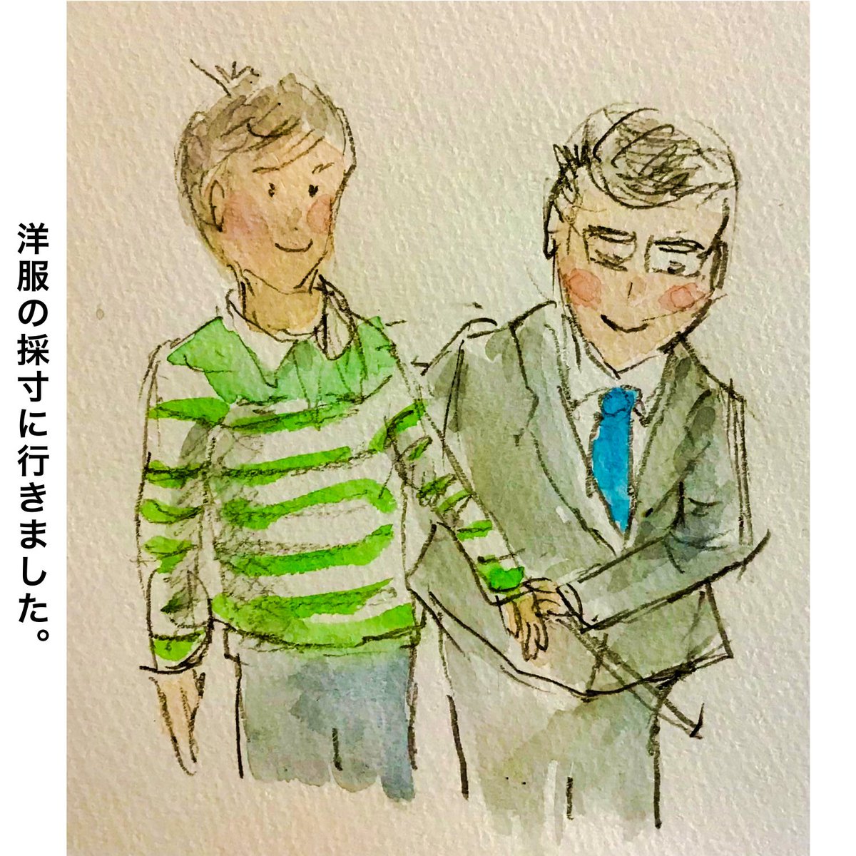 hanasuty's tweet photo. I went to get my clothes measured.

#Picturediary 
#絵日記 https://t.co/KpDTxRvDg2