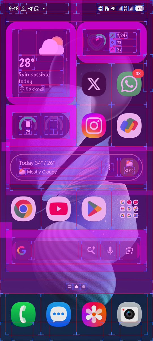 Mhd_Misthwah's tweet image. My home screen setup with and without layout bounds. I don&apos;t understand why widget is placed like this. They need a wide area, but size is small

#oneui #OneUI8 #oneui7 #Samsung #samsunggalaxy #smartphone #technews #samsungphones