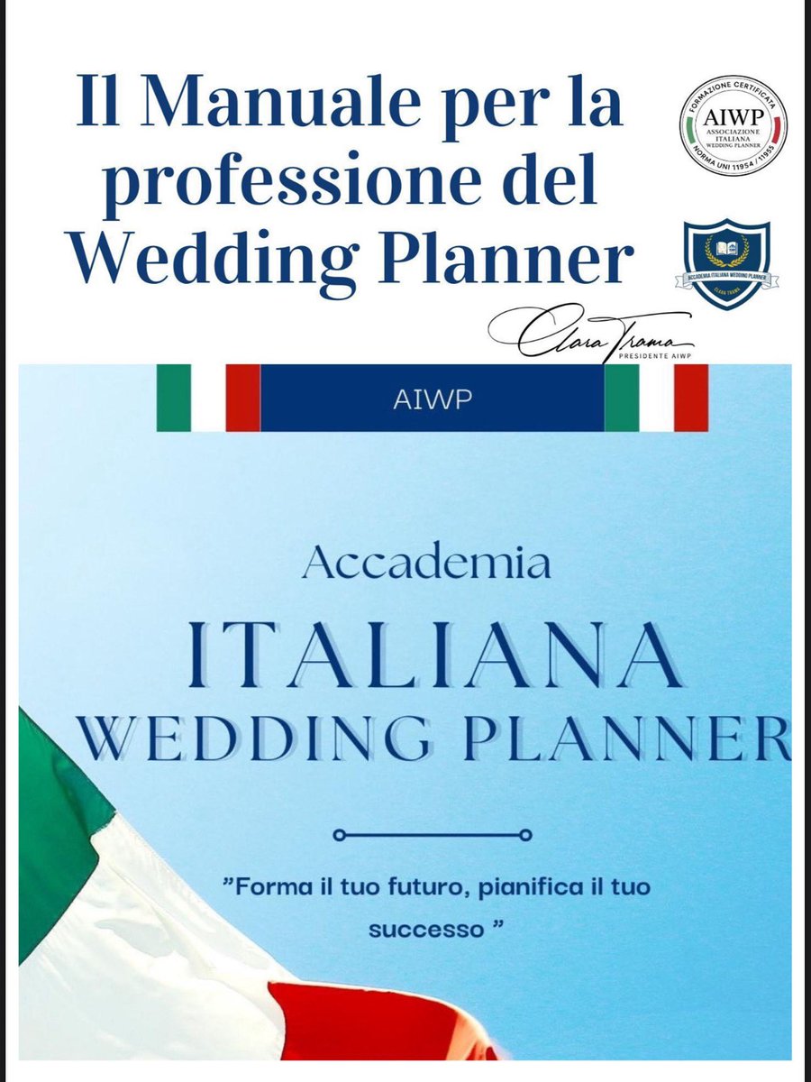 ✨ Il manuale che ogni Wedding Planner dovrebbe avere.
💚 200 pagine di metodo, etica e libertà professionale.
Riservato ai corsisti dell’Accademia Italiana Wedding Planner – Metodo Clara Trama.

📘 “Forma il tuo futuro, pianifica il tuo successo.” 🇮🇹

#AIWP #MetodoClaraTrama