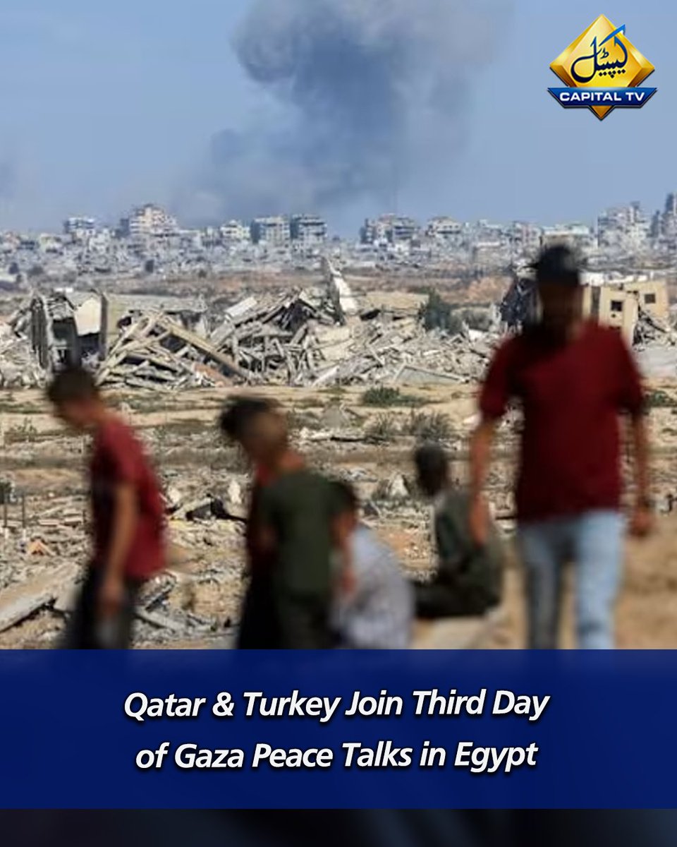 CapitalTVLive's tweet image. Qatar’s Prime Minister and Turkish delegates will join Hamas and Israeli negotiators on Wednesday in Egypt.

#GazaPeaceTalks #Qatar #Turkey #Hamas #Israel #SharmElSheikh #MiddleEastPeace #HostageRelease #TrumpPlan #BreakingNews