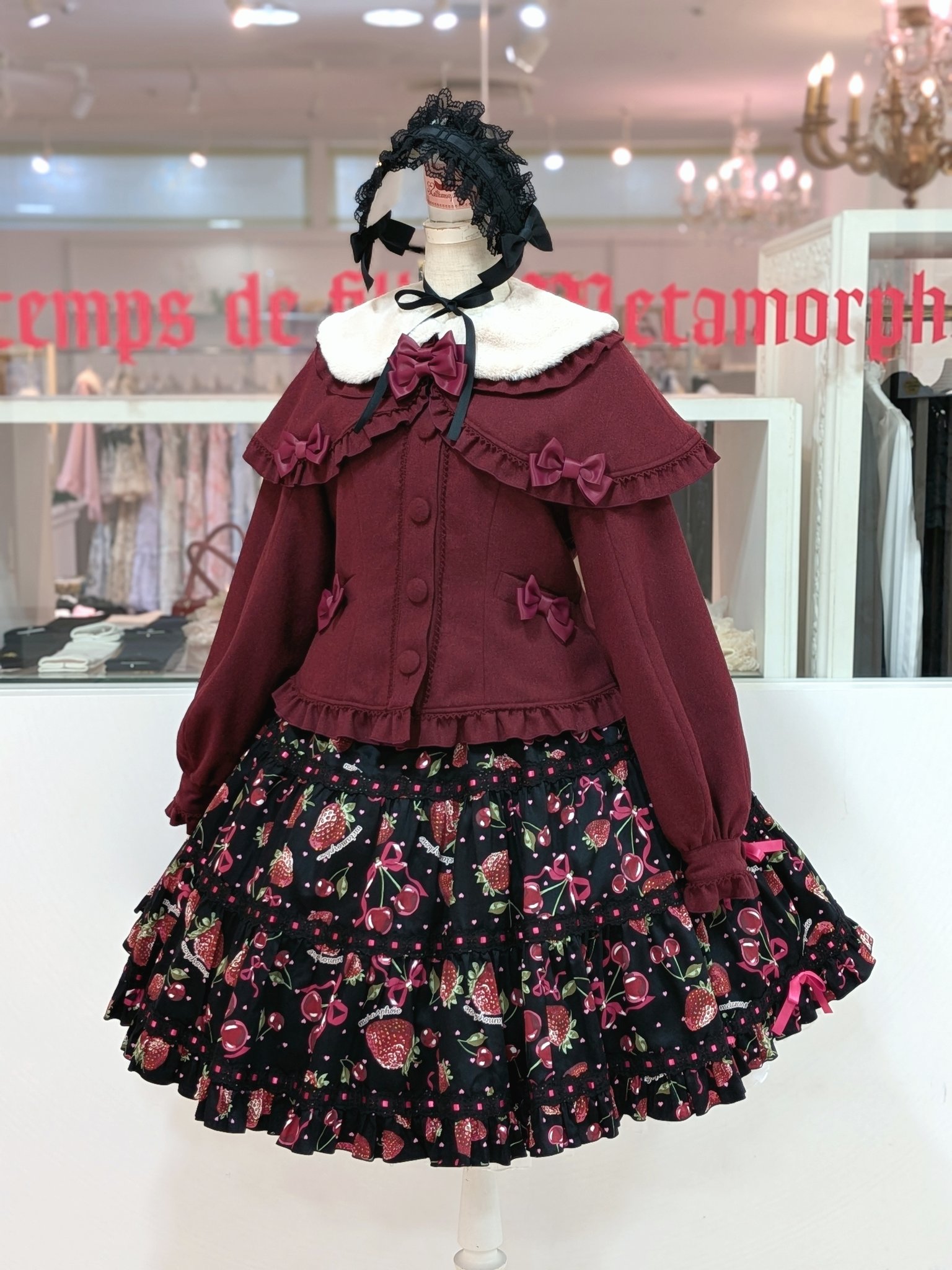 【新作】メタモルフォーゼ　Lady Fruit柄OP　ブラック【美品】 Pre-Order】