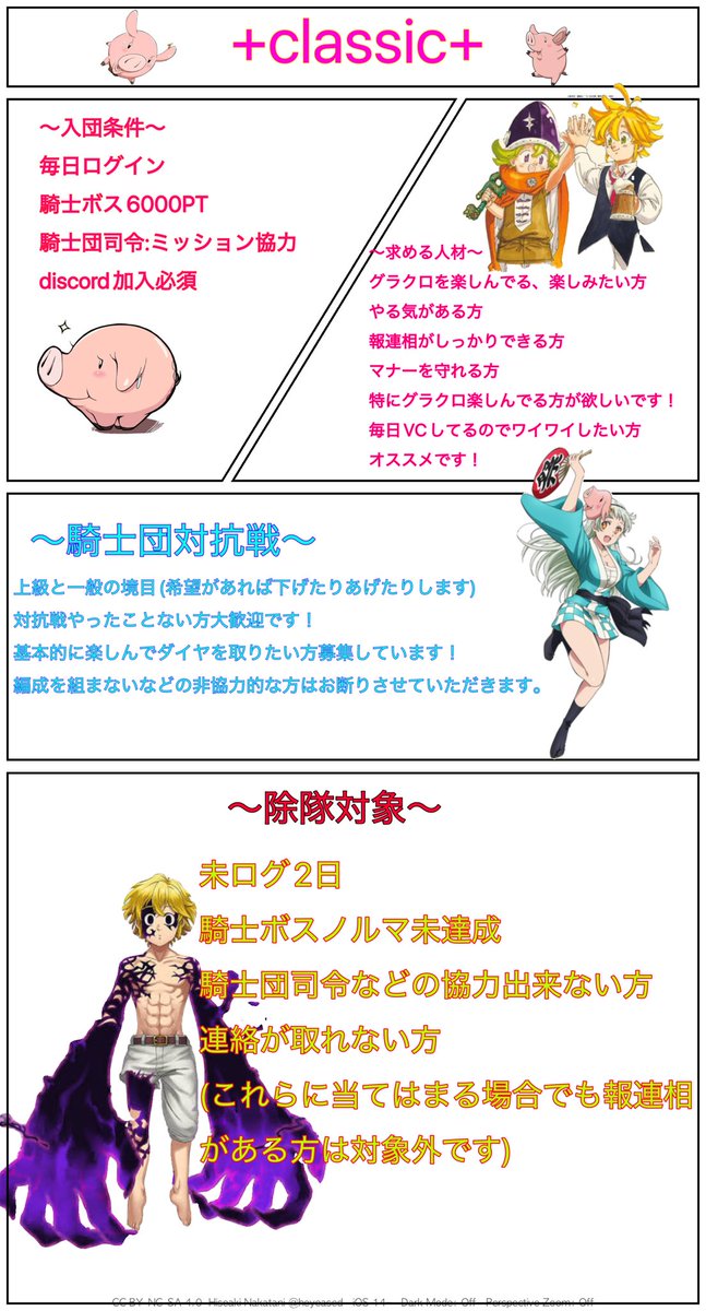 一緒にグラクロ楽しめる方探してます！
+classic+でグラクロをもっと楽しましせんか？ご検討の程宜しくお願い致します！