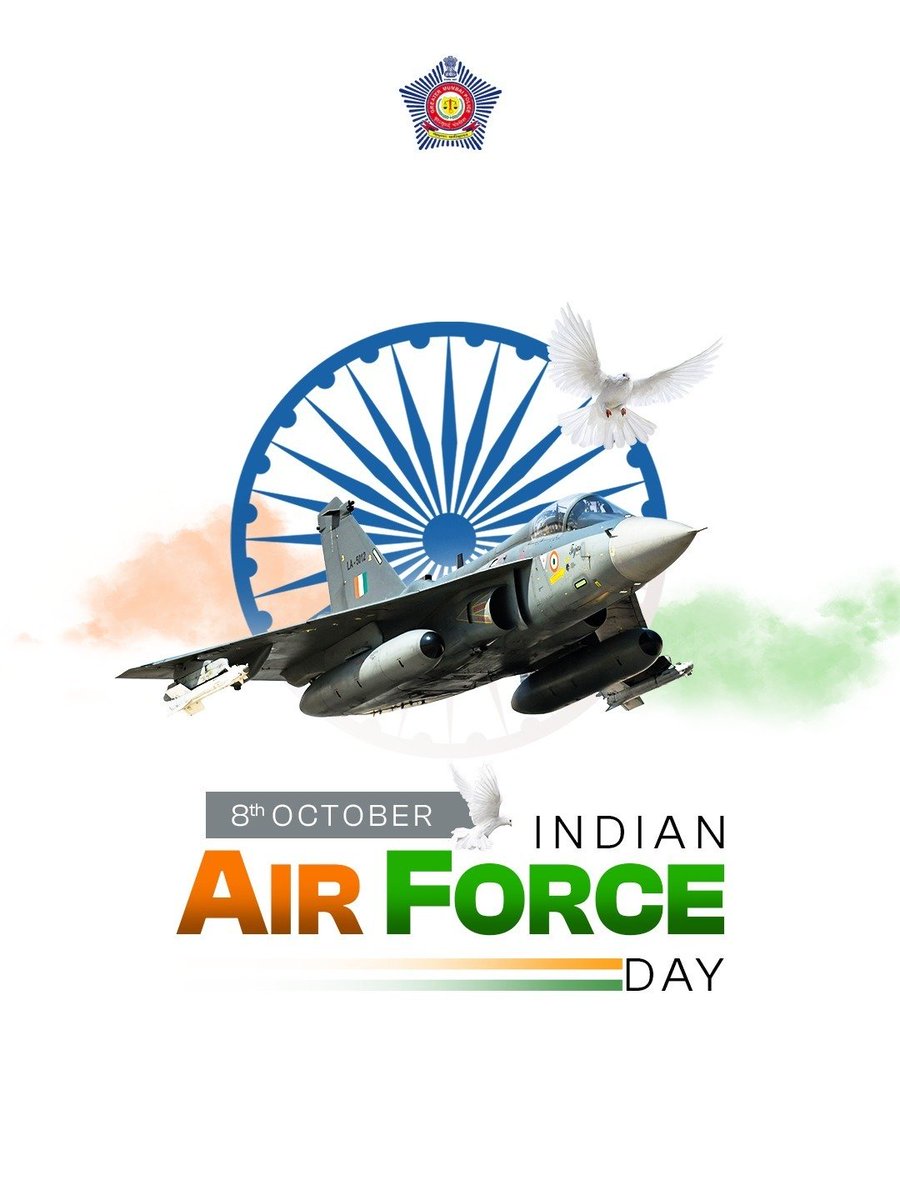 MumbaiPolice's tweet image. Valor that soars, dedication that never lands.
Saluting every hero who turns the skies into India’s shield.

#AirforceDay
#TouchTheSkyWithGlory