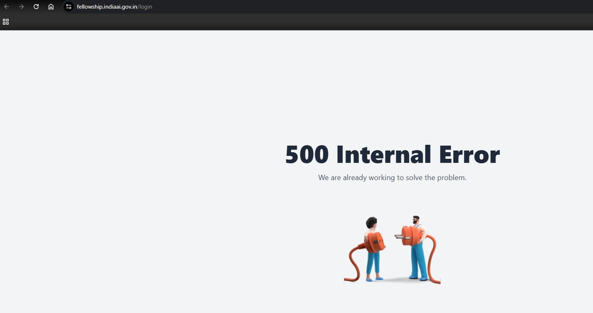 muchraunak's tweet image. Ah yes, nothing says “cutting-edge AI leadership” like IndiaAI website that’s still buffering in the Stone Age and going dead!   
fellowship.indiaai.gov.in/login

#Sameoldstory @GoI_MeitY  Please fix all govt. websites first!