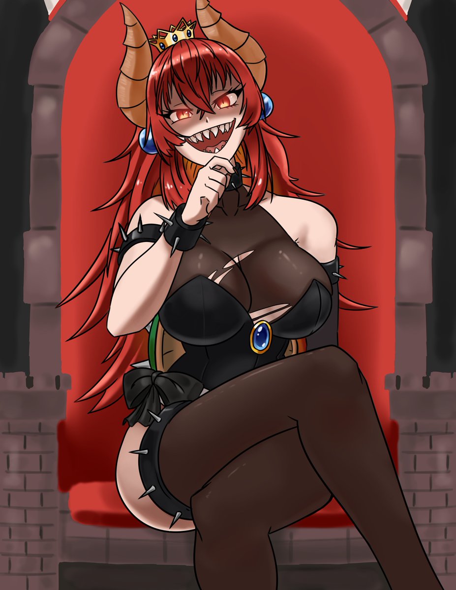 4 hour quick draw commission of Zentreya in her bowsette outfit #zentreart
