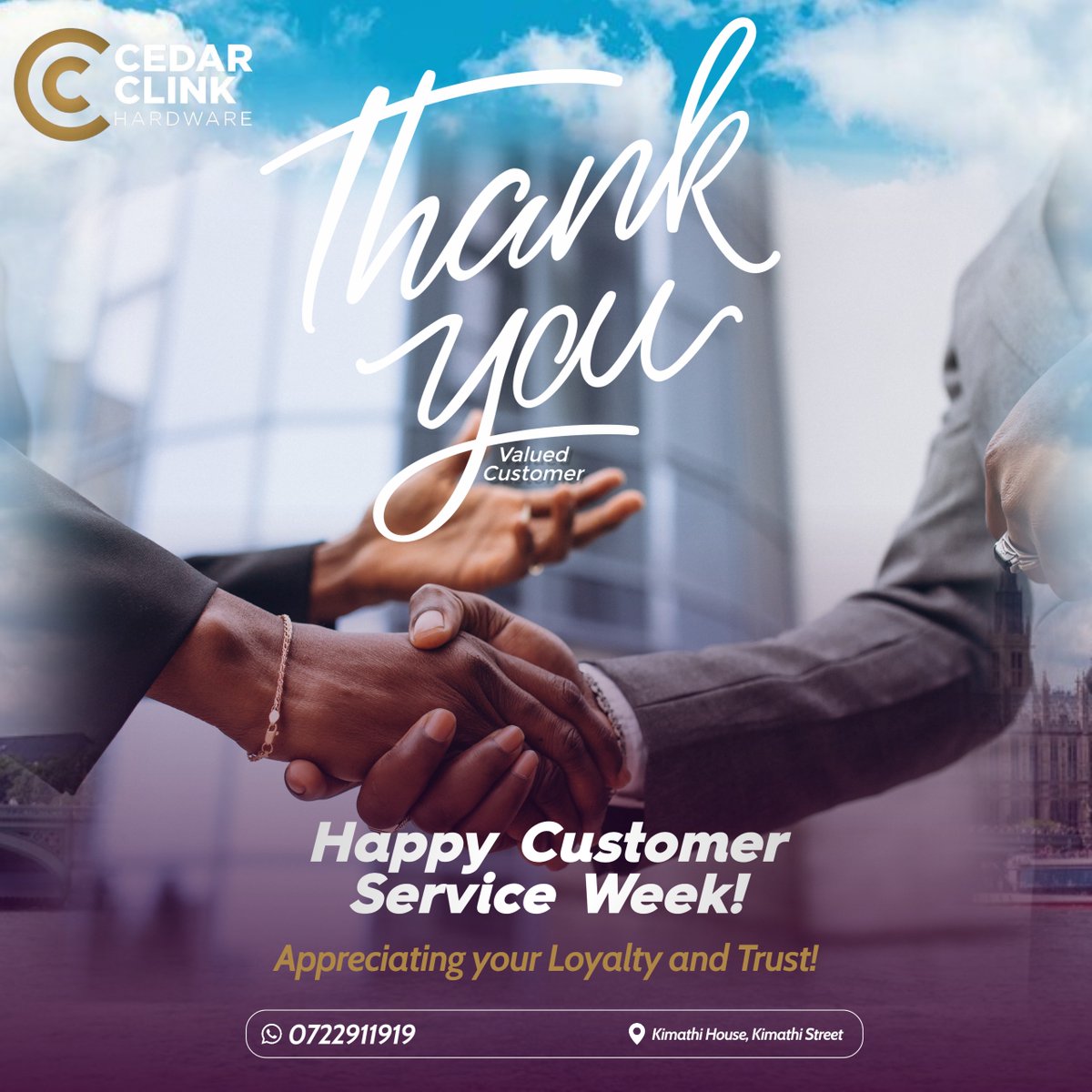 CedarClink's tweet photo. 💛 Happy Customer Service Week 2025! 💛
At Cedar Clink, we celebrate you — our valued customers. Your trust, loyalty, and continued support are the foundation of everything we do.
This week, we honor the partnerships we’ve built and look forward to serving you even better.

✨ Thank you for choosing Cedar Clink!
#CustomerServiceWeek #CedarClink #CustomerFirst