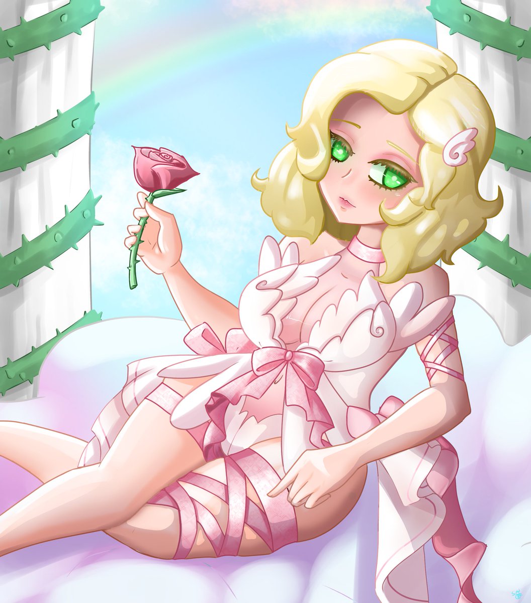 I came across this design on Pinterest and I had to draw my OC Rosa in it! #art