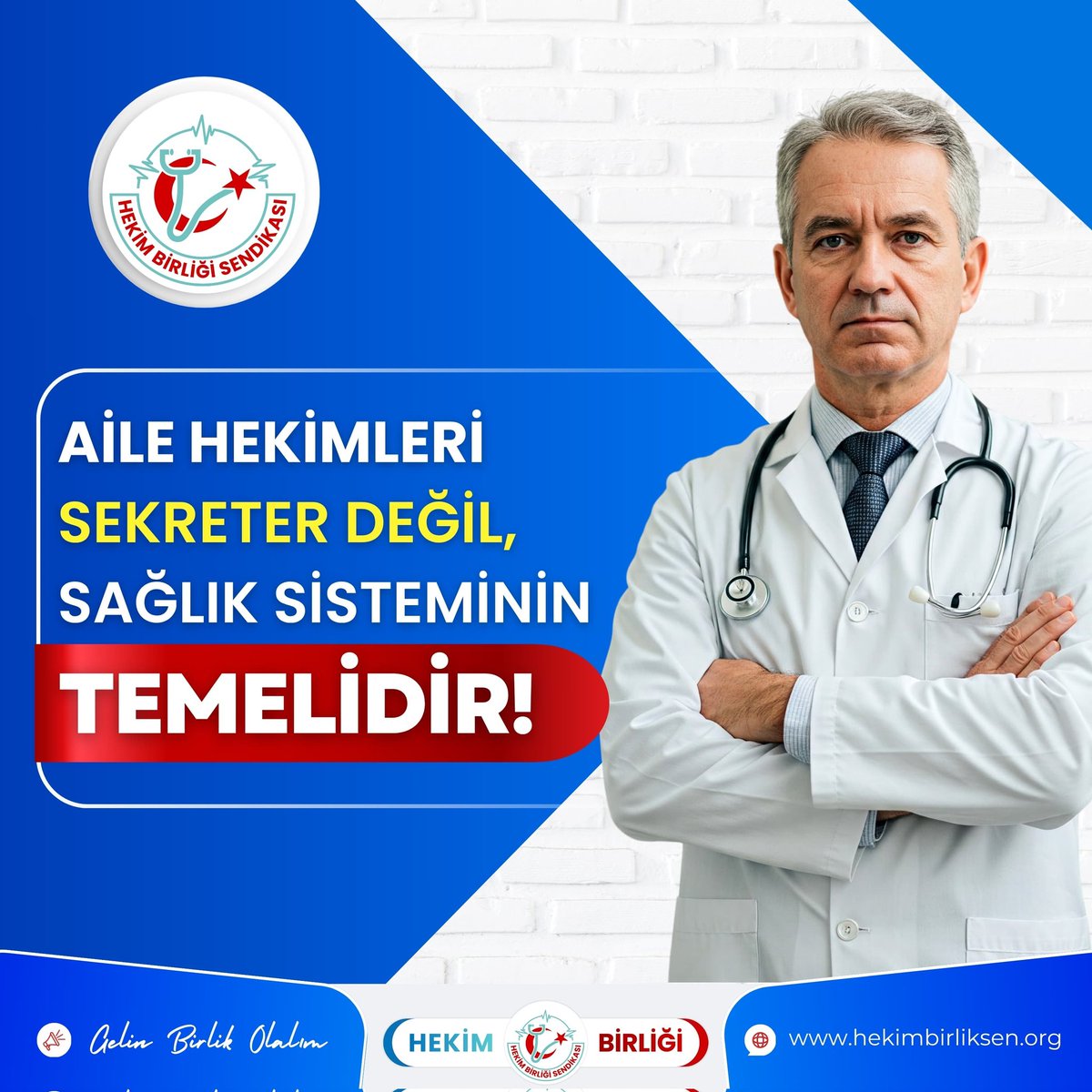 Aile Hekimleri Sekreter Değil, Sağlık Sisteminin Temelidir!

Sağlık Bakanı Memişoğlu, aile hekimlerine randevu sisteminin yüklenmesini çözüm gibi sunuyor.

Bu yaklaşım, birinci basamak sağlık hizmetinin özünü yok sayıyor.

Hekim Birliği olarak Sayın Bakana hatırlatmak isteriz;