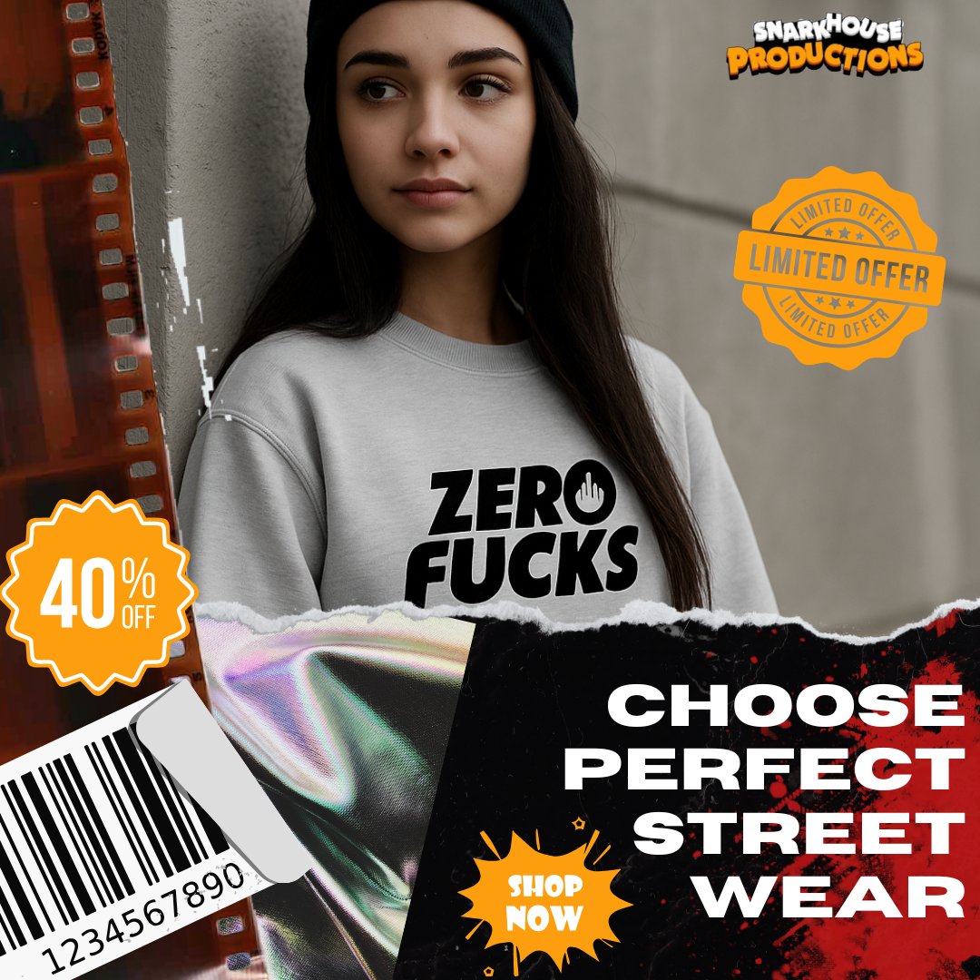 SnarkhouseShop's tweet photo. Our latest streetwear drop is all about bold looks and unapologetic confidence. This is more than just clothing; it's an attitude. Shop our limited 40% off deal and find your perfect street style today.
#StreetFashion #StreetwearDaily #FashionWithAttitude #BoldAndBeautiful https://t.co/Qe5DtW5mBf