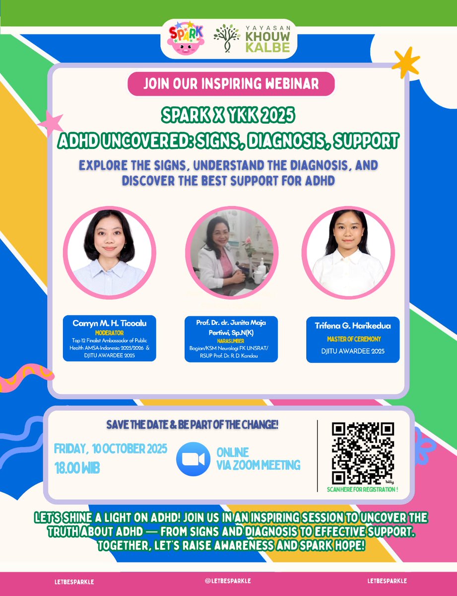 Yuk, yang ingin belajar perihal ADHD, silakan daftarkan dirimu pada webinar SPARK &amp; YKK!