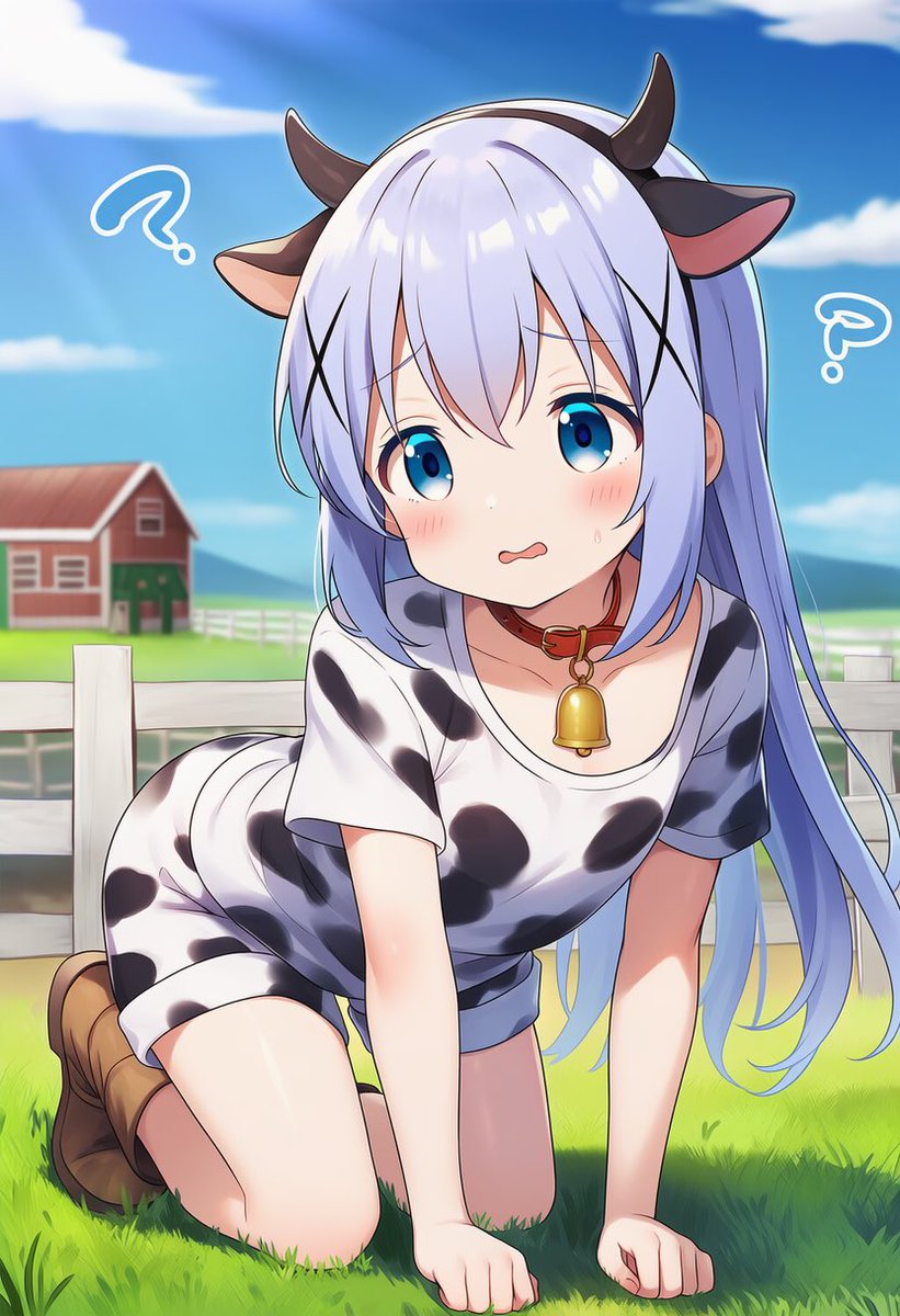 乳牛体験と書かれていたので乳搾りだと思ったら違うかったチノちゃん