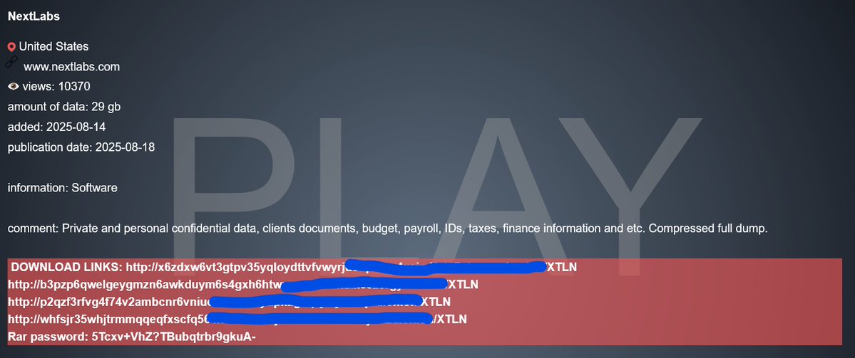 RAKESH KRISHNAN (@rakeshkrish12) on Twitter photo 💡NEXTLABS: Victim of 2 #Ransomware Groups in 3 years!
#0mega leaked 100% files in span of 18 days, 298GB in 2022!
#Play got hold of 29GB in August 2025
rakeshkrish.medium.com/0mega-leaked-p…
#Security #ThreatIntelligence #ThreatIntel #Malware #DataBreach #Privacy #InfoSec #OSINT #DarkWeb 💡NEXTLABS: Victim of 2 #Ransomware Groups in 3 years!
#0mega leaked 100% files in span of 18 days, 298GB in 2022!
#Play got hold of 29GB in August 2025
rakeshkrish.medium.com/0mega-leaked-p…
#Security #ThreatIntelligence #ThreatIntel #Malware #DataBreach #Privacy #InfoSec #OSINT #DarkWeb