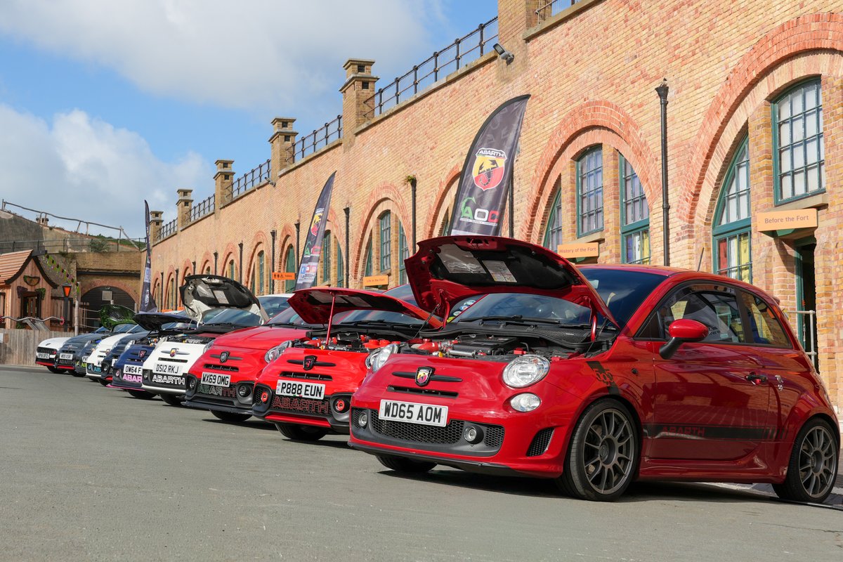 AOCSSH's tweet photo. Abarths at Newhaven Fort 2025 https://t.co/3k76jORlyY