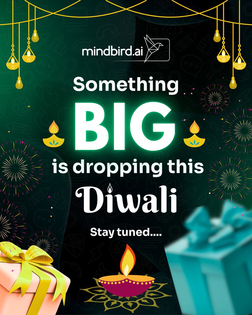 Mindbird_AI's tweet photo. ๐ Something BIG is dropping this #Diwali ๐
Get ready to experience business automation like never before.
Stay tuned ๐
#MindbirdAI #ComingSoon #FestiveLaunch #AI #WhatsAppBusiness https://t.co/cVzz2VimTM