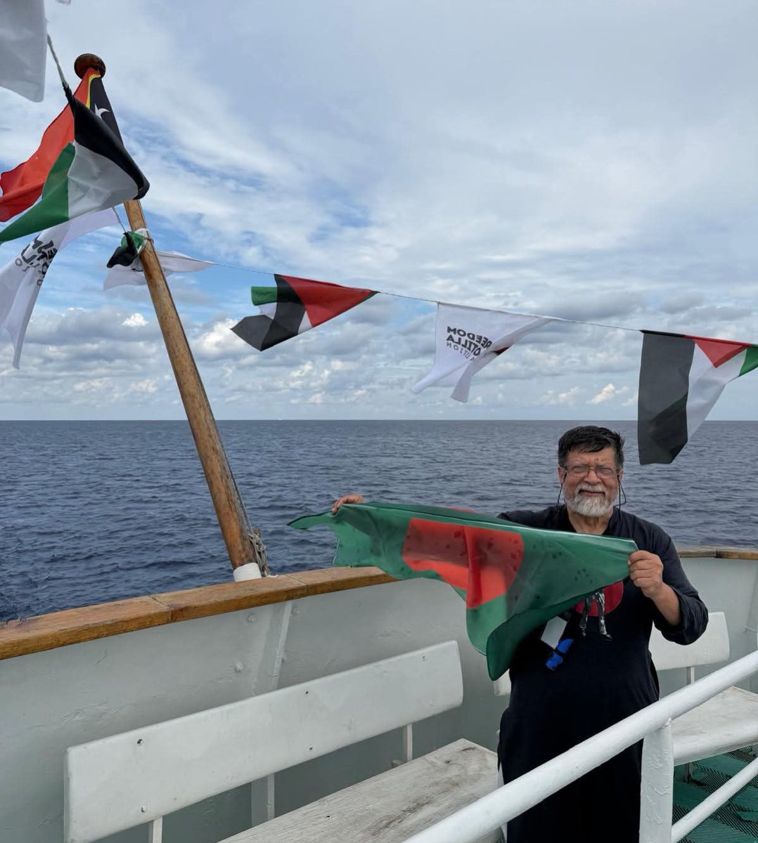 NayonSorkarBD's tweet image. Nine ships of the #ThousandMadleensToGaza flotilla have been illegally detained. Bangladeshi photographer and human rights activist @shahidul Shahidul Alam was aboard a ship named ‘#Conscience’. 1/3

@BDMOFA

#FreePalestine #FreeShahidulAlam