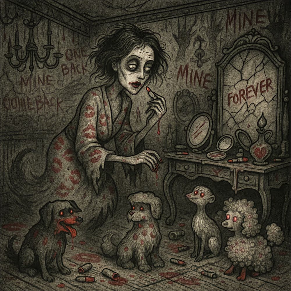 Lipstick Loretta, with a face so old,
Loved her lipsticks in red shades bold,
She'd paint every spot,
Even her dogs, why not?
Now their fur has red spots to behold

Shade Haven mint is live now on Blever
app.blever.xyz/drops/shade-ha…

Throw a little $HADE at Loretta.  She prefers red.