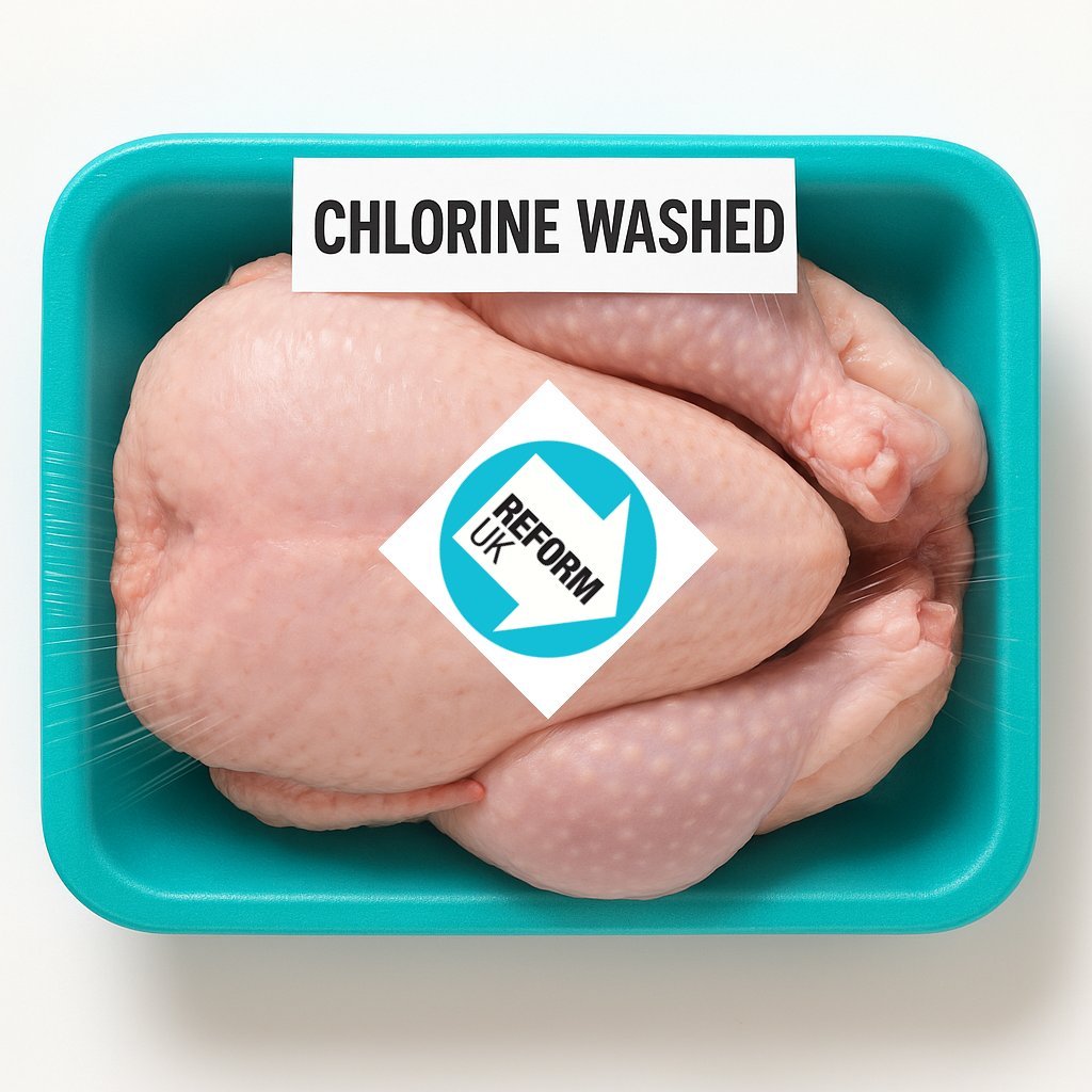 Reform UK, backing US farming, not British farmers.

Lee Anderson doesn’t understand British farming.

He’s keen to point out salads are chlorine washed, but he’s not keen to point out that you don’t need to with chicken you can cook chicken so long as it’s reared in reasonable