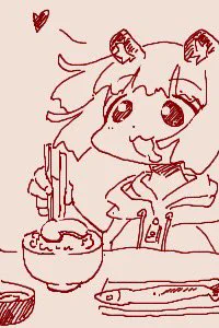 ちかごろのらくがき1 秋のたぬき