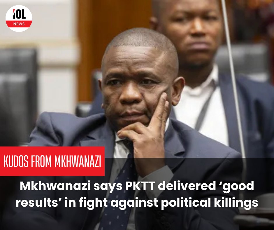 IOL's tweet photo. KZN Police Commissioner Lt-Gen Nhlanhla Mkhwanazi praises the Political Killings Task Team (PKTT) for its impactful work, saying it delivered results South Africans “could be proud of.”
#PKTT #PoliticalKillings #NhlanhlaMkhwanazi #KZNPolice #SecurityCluster #publicsafety
Read on https://t.co/4Gv1CdrjLl