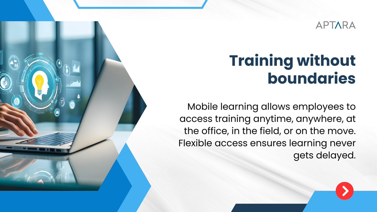 Aptara's tweet image. Think learning can’t happen anywhere, anytime? Think again! 📲
Swipe to see how mobile learning keeps teams sharp, engaged, and ready for anything.
#Aptara #MobileLearning #LnD #WorkforceTraning #CorporateLearning