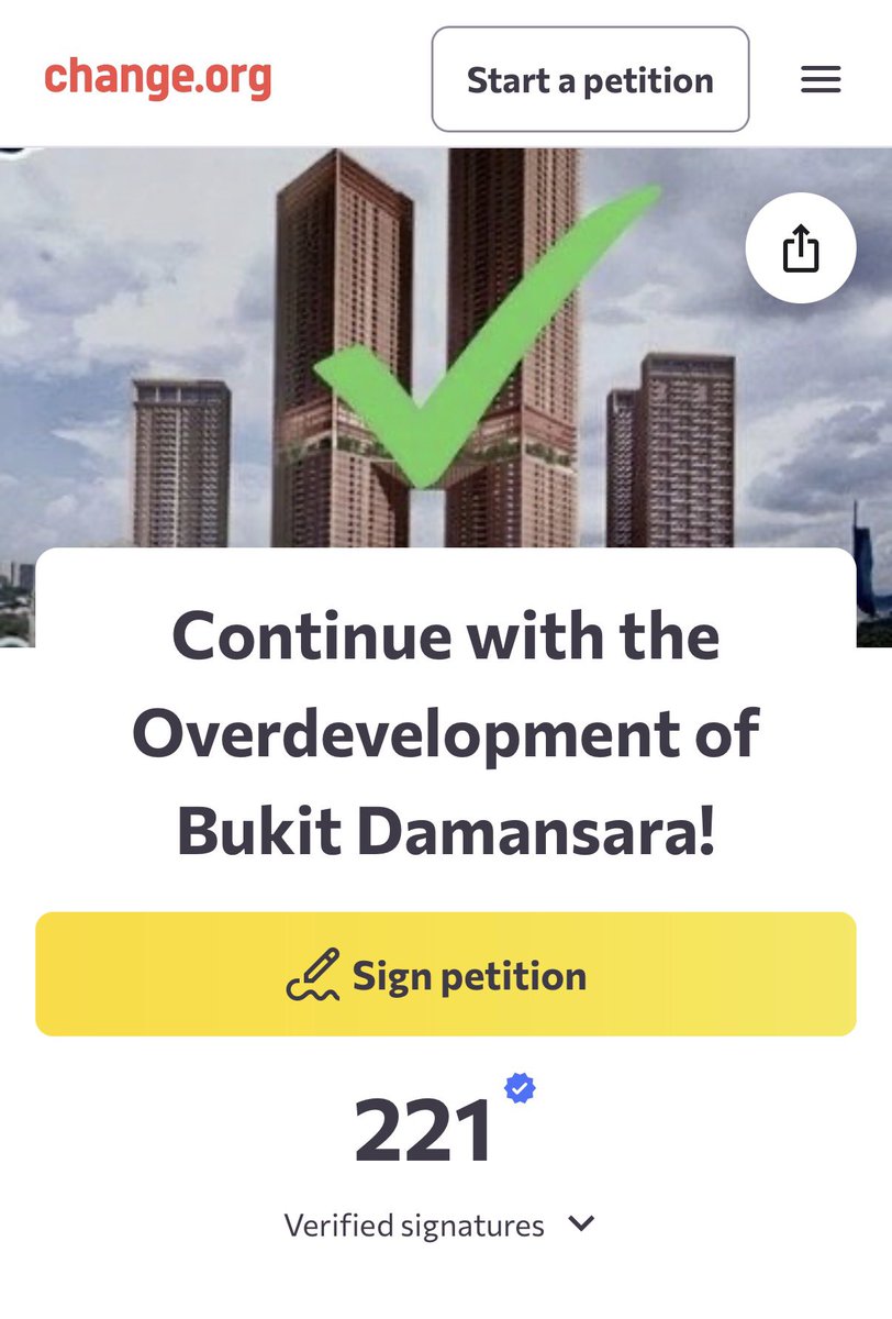 amerhadiazmi's tweet image. So someone started a cheeky petition calling for DBKL to go ahead with the overdevelopment of Bukit Damansara 😂
change.org/p/continue-wit…