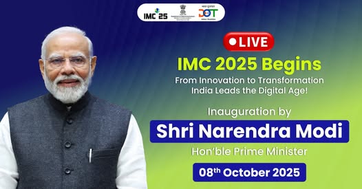 Hon’ble Prime Minister Shri Narendra Modi will inaugurate India Mobile Congress (IMC) 2025 on 8th October at Yashobhoomi, New Delhi.
📡 Theme: Innovate to Transform
Be part of this transformative moment — Join us LIVE!
#IMC2025 #DigitalIndia #BSNL #TelecomInnovation