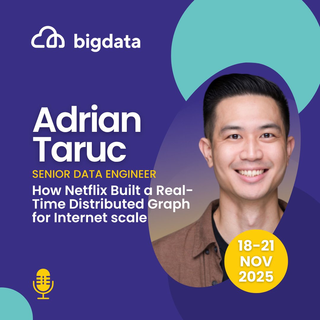 BigDataConfEU's tweet image. Unlock the power of real-time data at Big Data Europe 2025! 
Join Adrian Taruc as he reveals how his team built a distributed graph system to handle internet-scale data complexity. 
Reserve your spot today! For registration and more information, visit bigdataconference.eu
