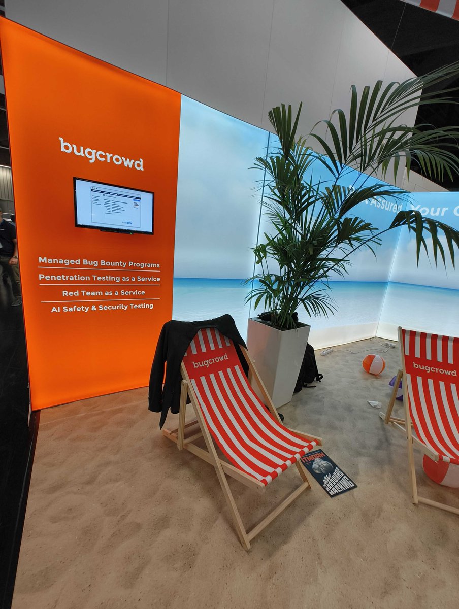 Bugcrowd's tweet image. Found: paradise on Floor 6 🌺 🏖️

Cool off at #ITSA Booth 203 with CISOjitos and SecuriTea on us 😎

#Bugcrowd #IngenuityUnleashed